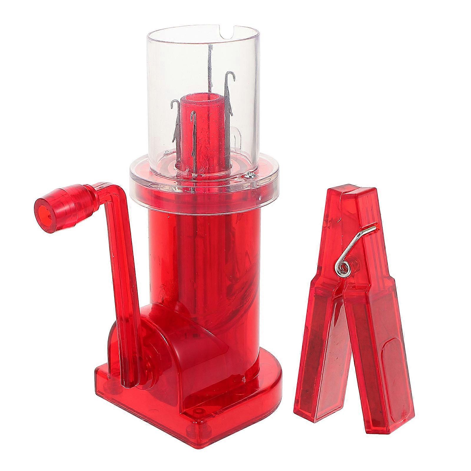 Creative Rope Braiding Machine for Knitting Use Red Plastic Handcrafted Projects with Sturdy Design 7.5 Inches