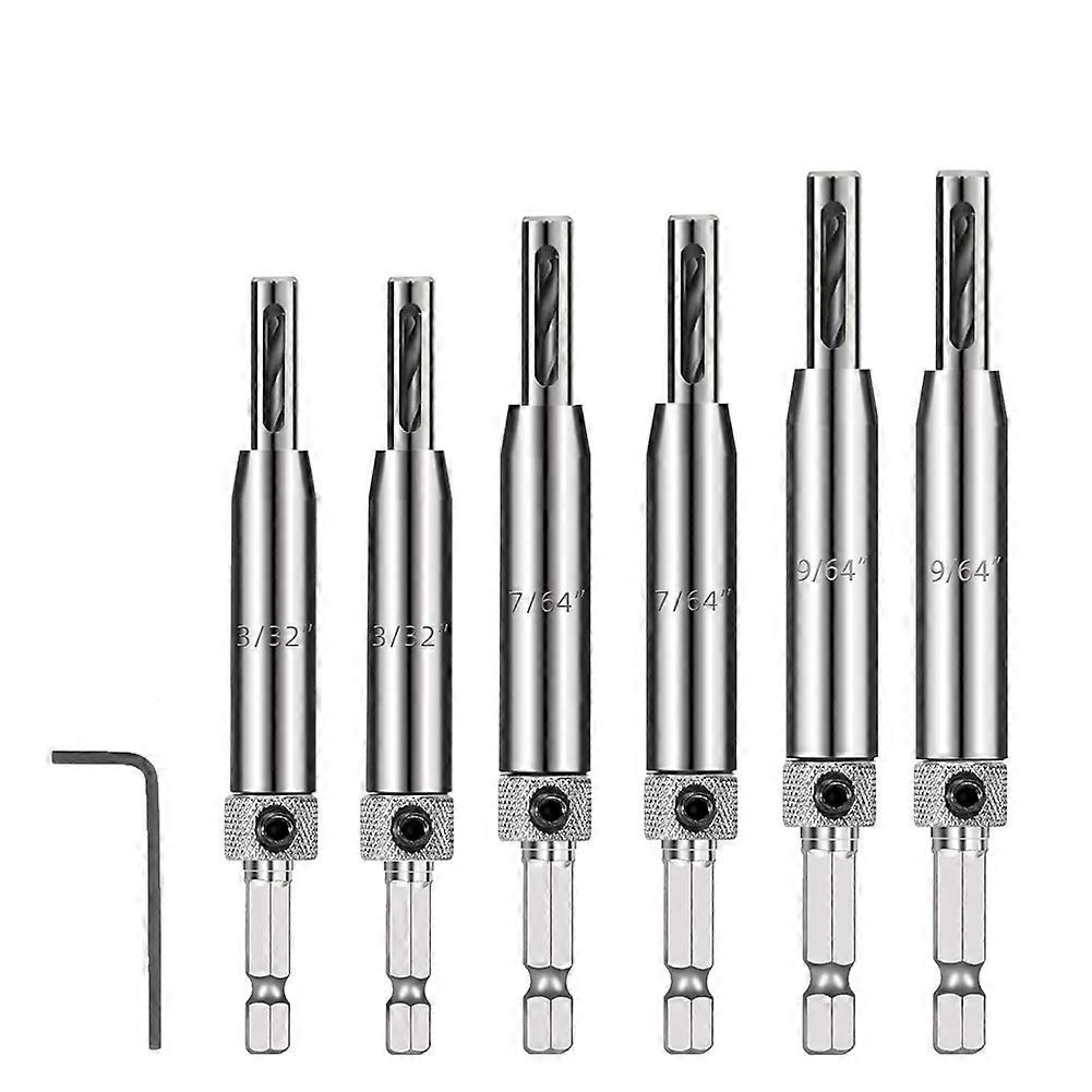 Self Centering Drill Bit Set - 3/32", 7/64", 9/64" Self Centering Drill Bit for Woodworking Door & Window Installation