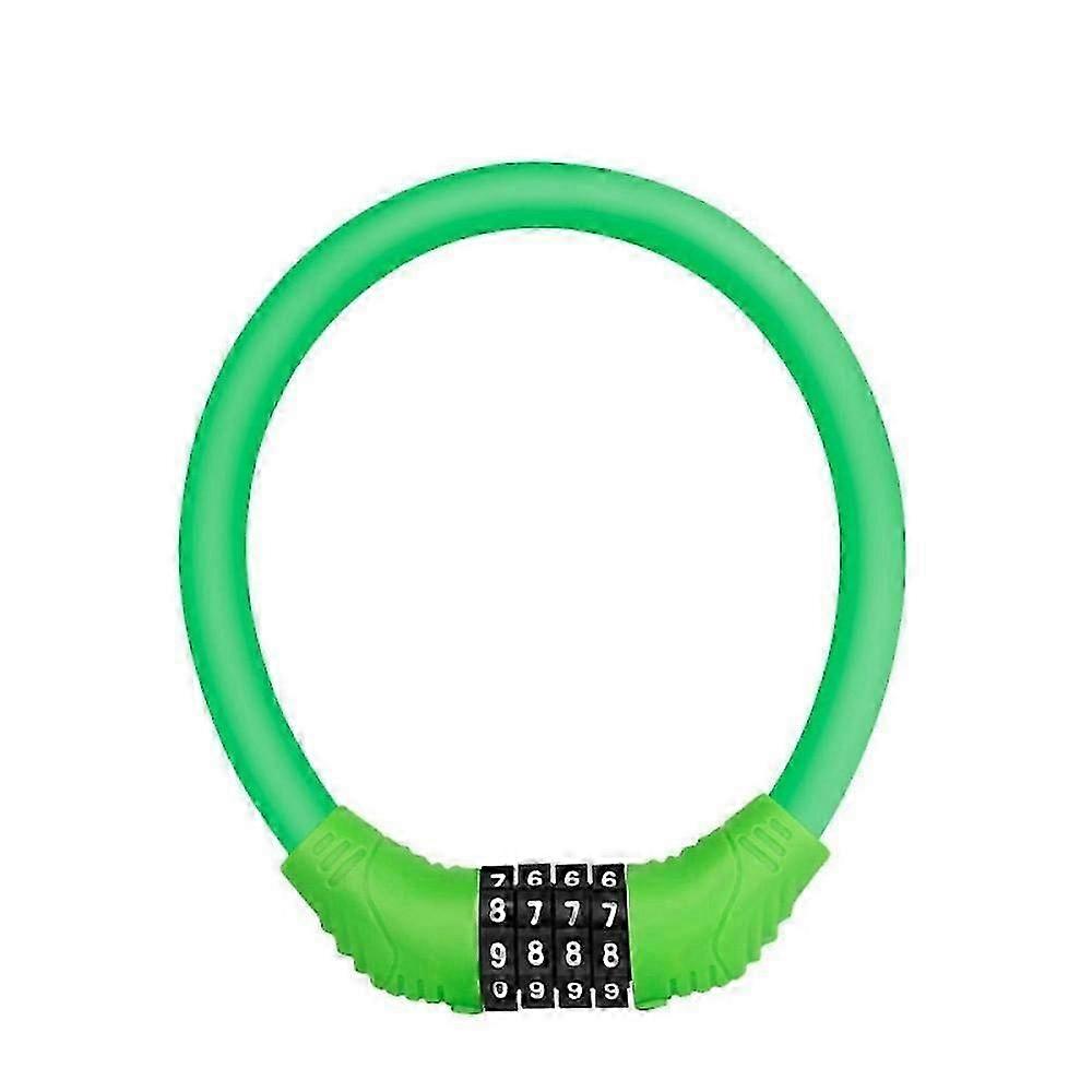 Bicycle lock, chain lock. Portable antitheft combination lock, code password, green