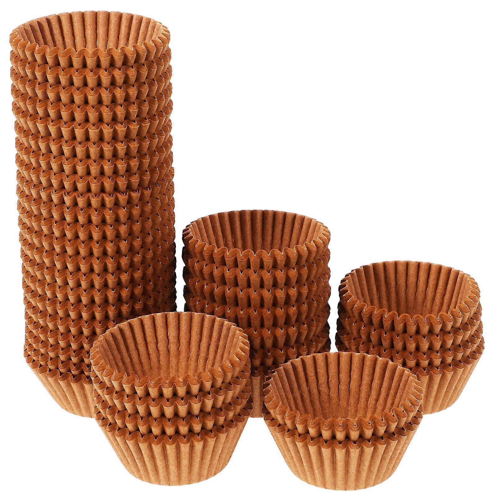 Cake Baking Liners for Cupcake Wrappers Light Brown Paper 1000Pcs Set