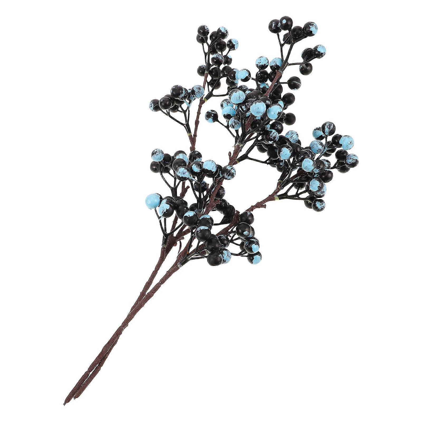 Simulation Blueberry Stems 2Pcs Artificial Berry Branches for Wedding Decor