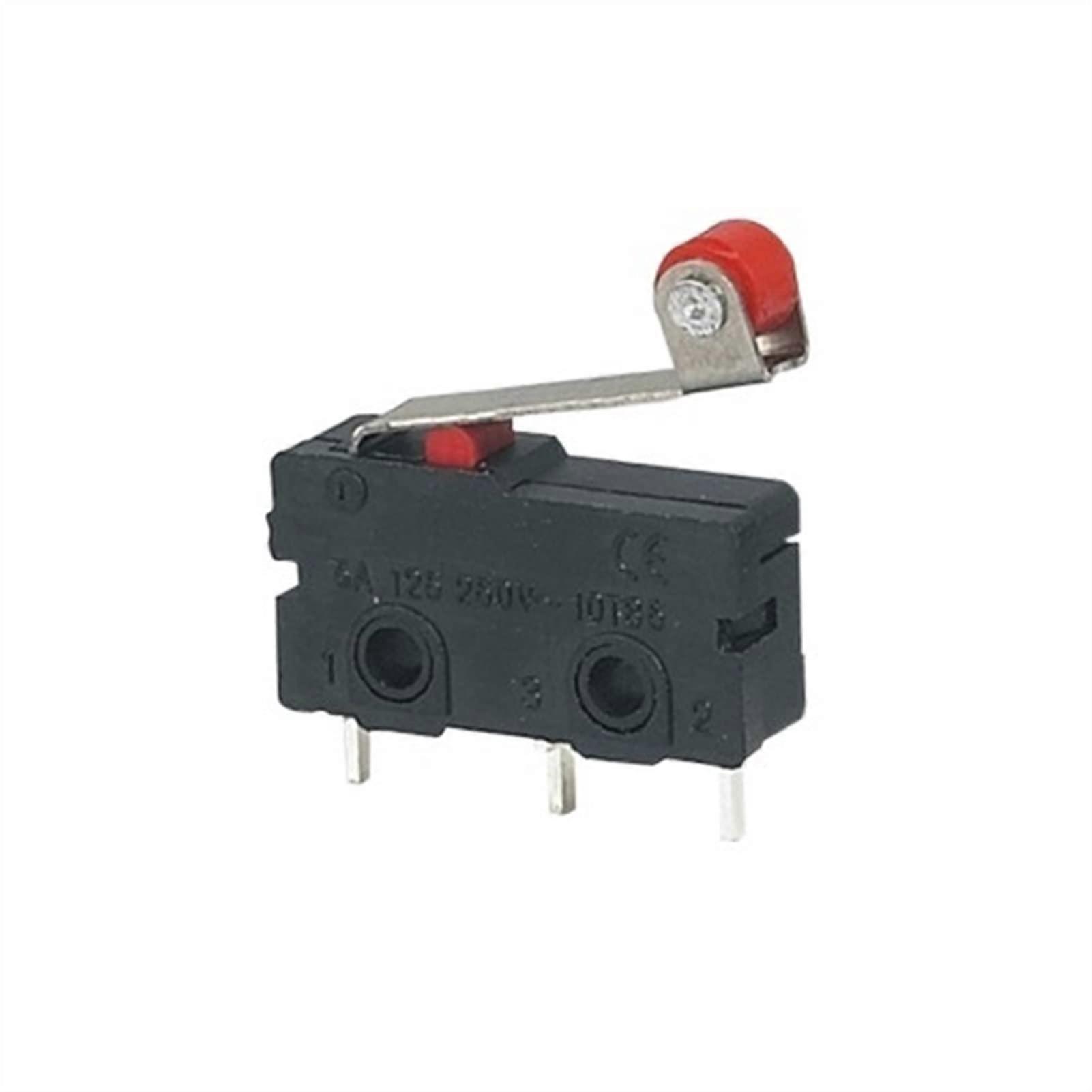 5Pcs Mini Micro Limit Switch SPDT 5A 250V with Durable Roller Lever NO NC 3 Pin PCB Mount