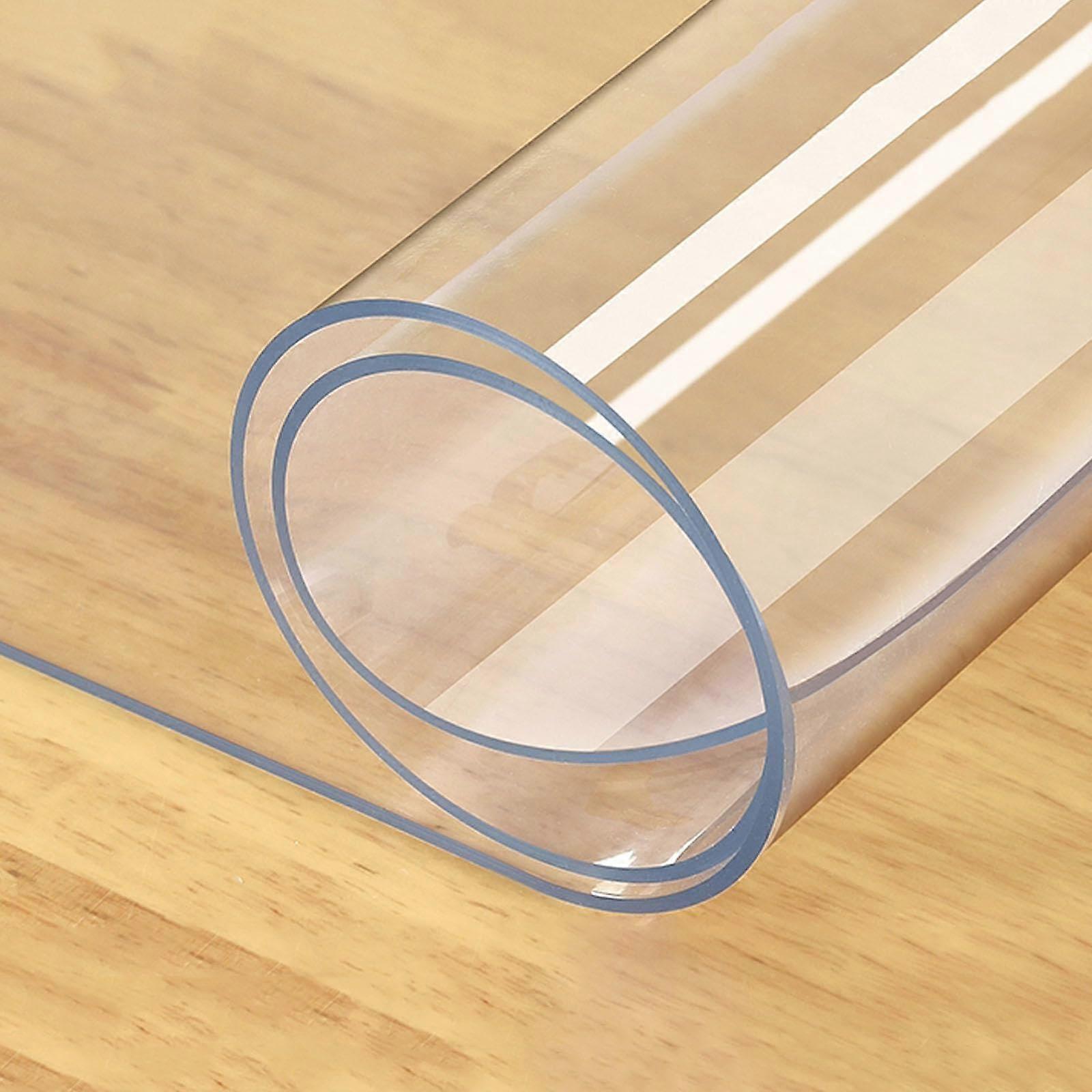Clear PVC Table Protector 1mm Thick Waterproof Scratch Resistant Desk Mat 80x120cm