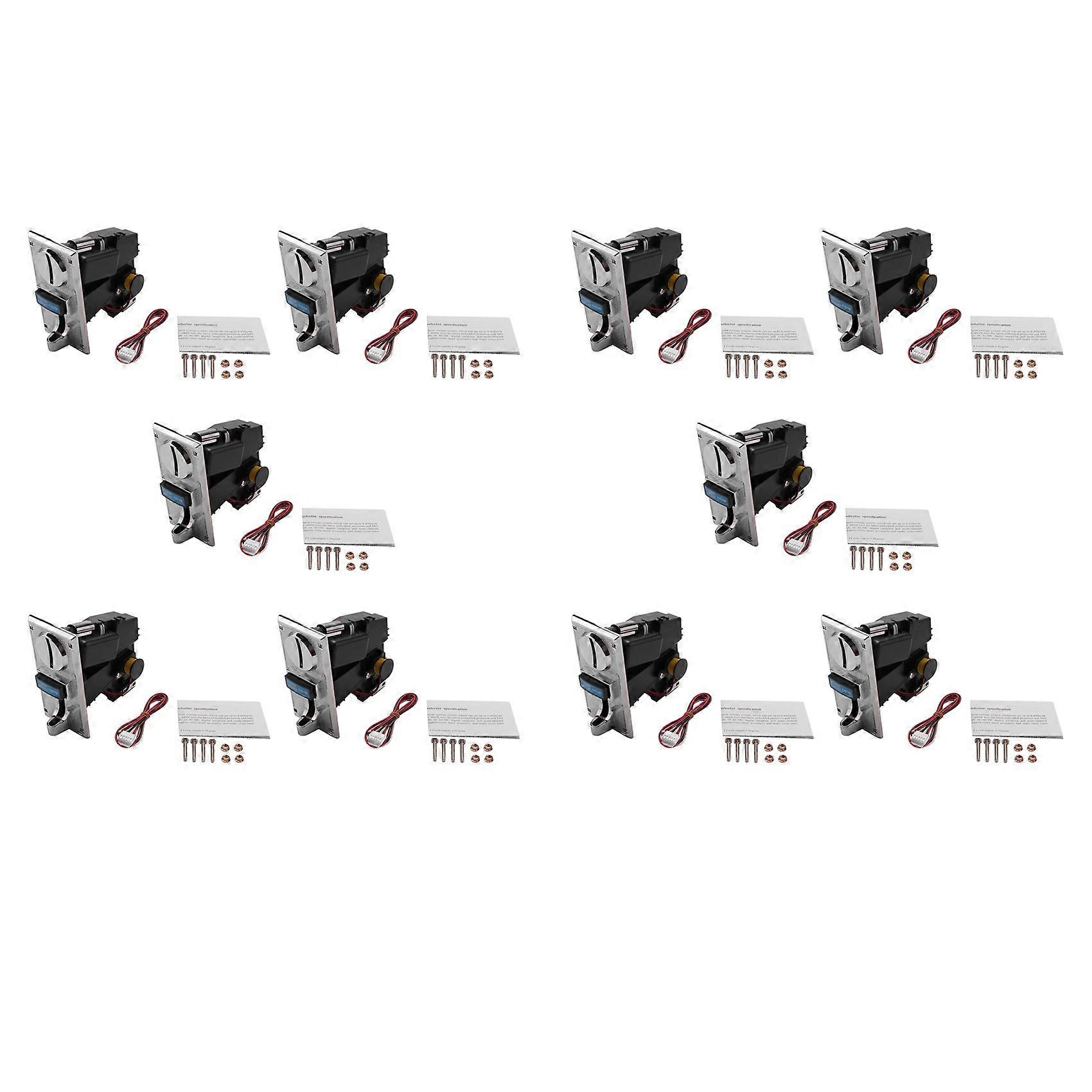 10X Coin Acceptor Various Coin-Operated Selector Slots, Compatible with Arcade Game Mechanics and Vending Machines