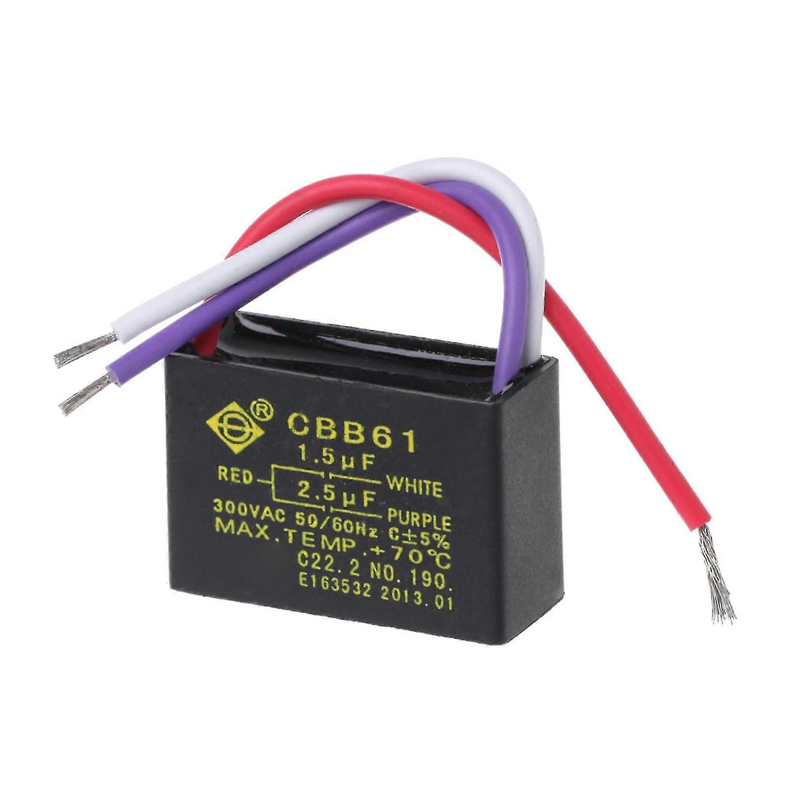 CBB61 Ceiling Fan Capacitor 1.5uF+2.5uF 3-Wire Replacement