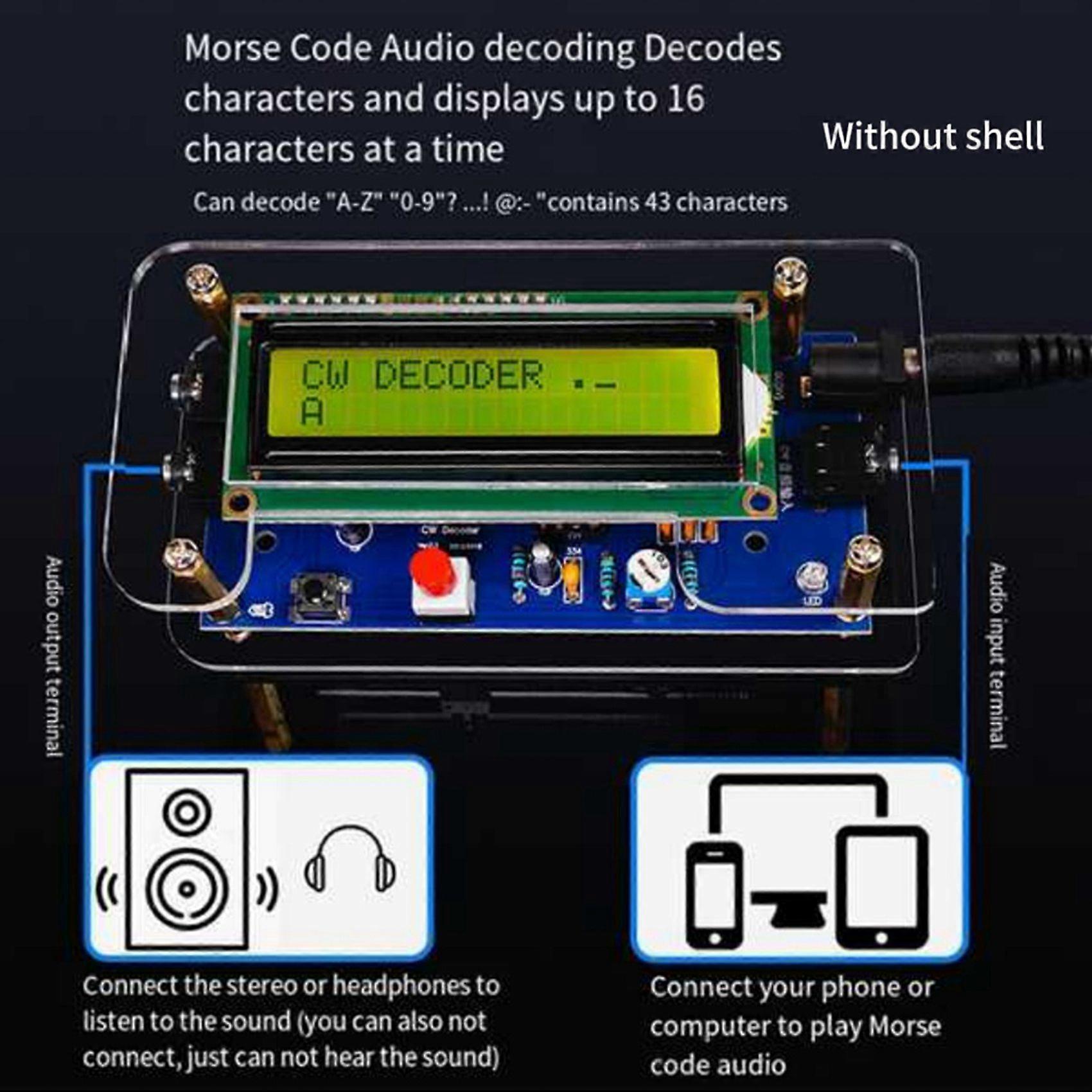 2X DIY CW Trainer Decoder Kit CW Decoder Morse Code Reader LCD Radio Circuit Board Electronic Welding Practice Kits
