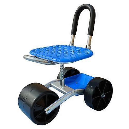 Gardening Seat with Wheels, Adjustable Height, 360° Rotating Stool with Storage for Yard Work