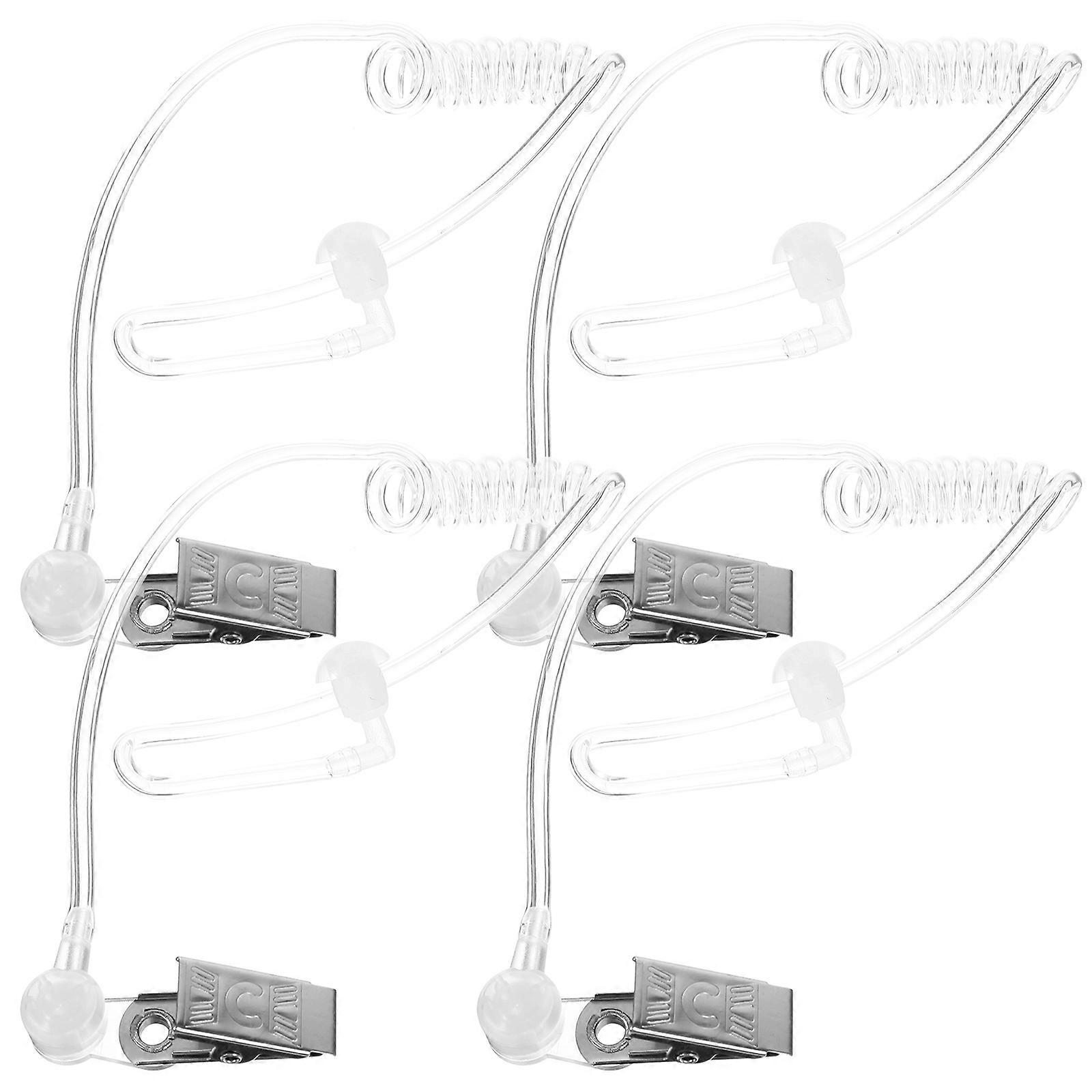 Clear Acoustic Tube Earpiece for 4Pcs Replacement Set