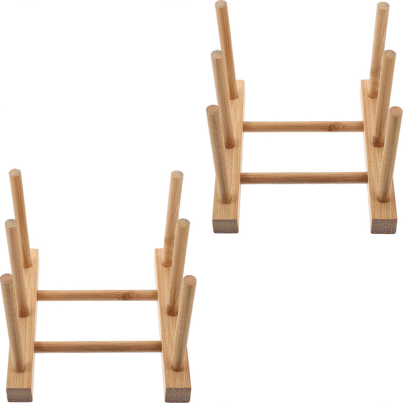 Bottle Drying Rack Bamboo Holder for Kitchen Use 2Pcs Water