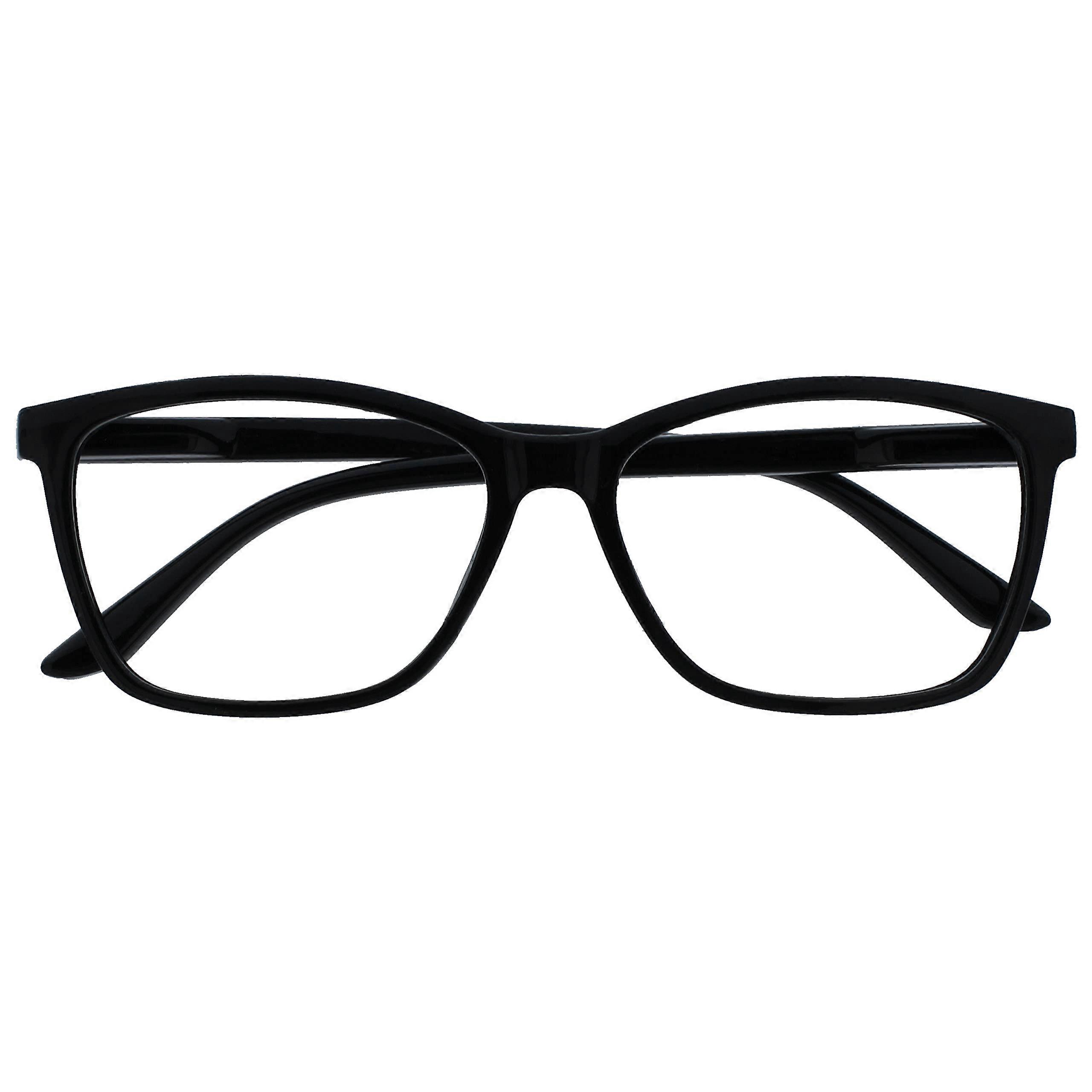 Mens Reading Glasses Large Designer Black Frame Spring Hinges +1.50 Magnification with Cloth