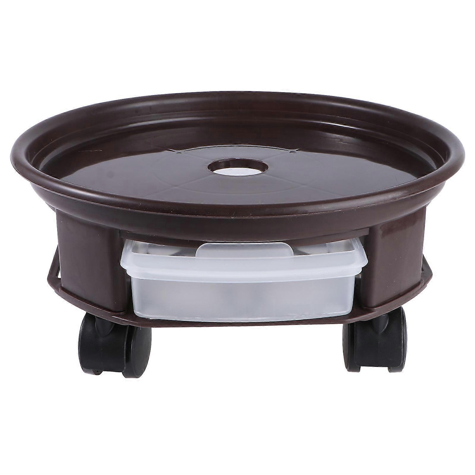 Plant Pot Tray Plastic Flowerpot Stand Movable for 1Pcs