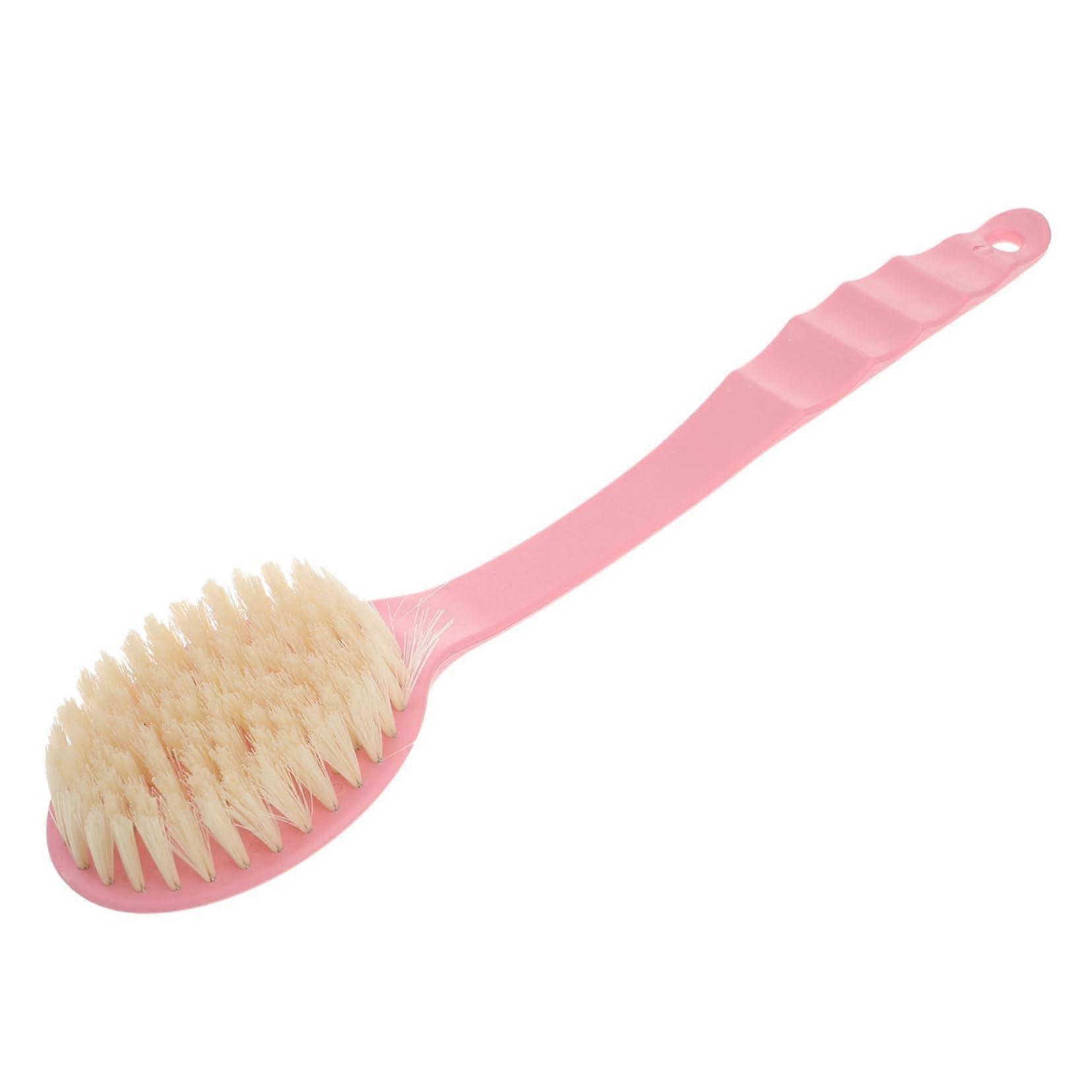 Long Handle Back Scrubber with Soft Bristles for Shower Exfoliating, Ergonomic NonSlip Grip