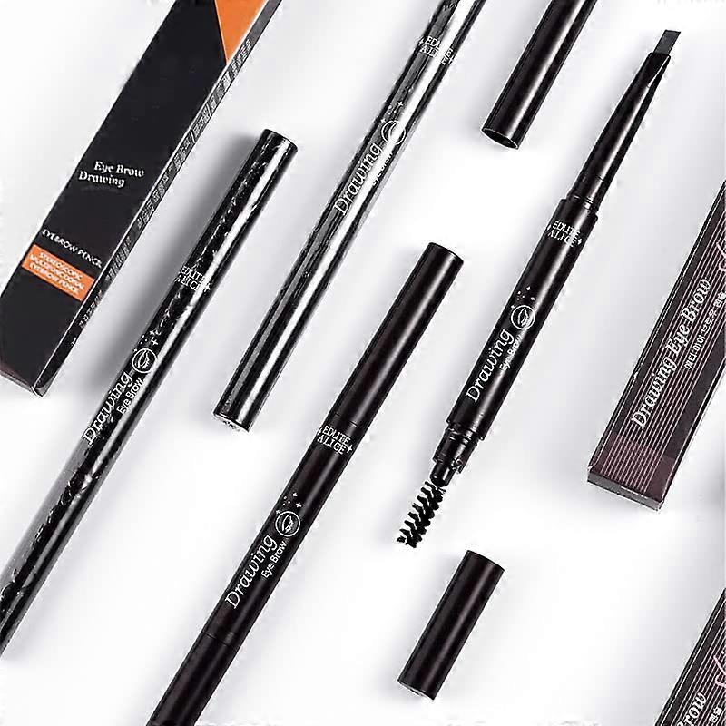 Waterproof Eyebrow Pencil with Spoolie Brush, Precise Triangle Tip for Natural Brows, Soft Brown