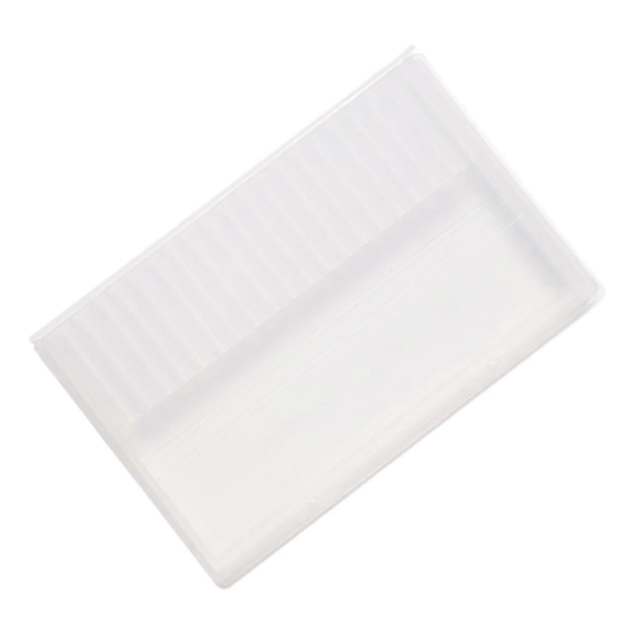 Clear Nail Drill Bit Holder Organizer with Lid, 20Hole Durable Portable Storage