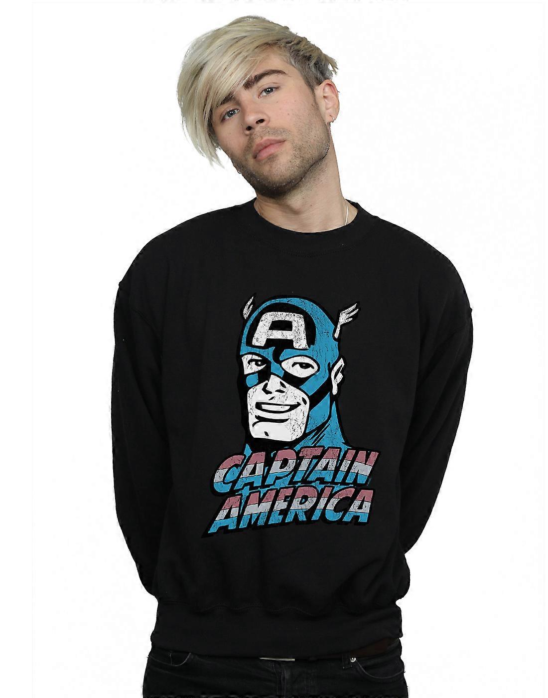 Marvel Men's Captain America Distressed Sweatshirt
