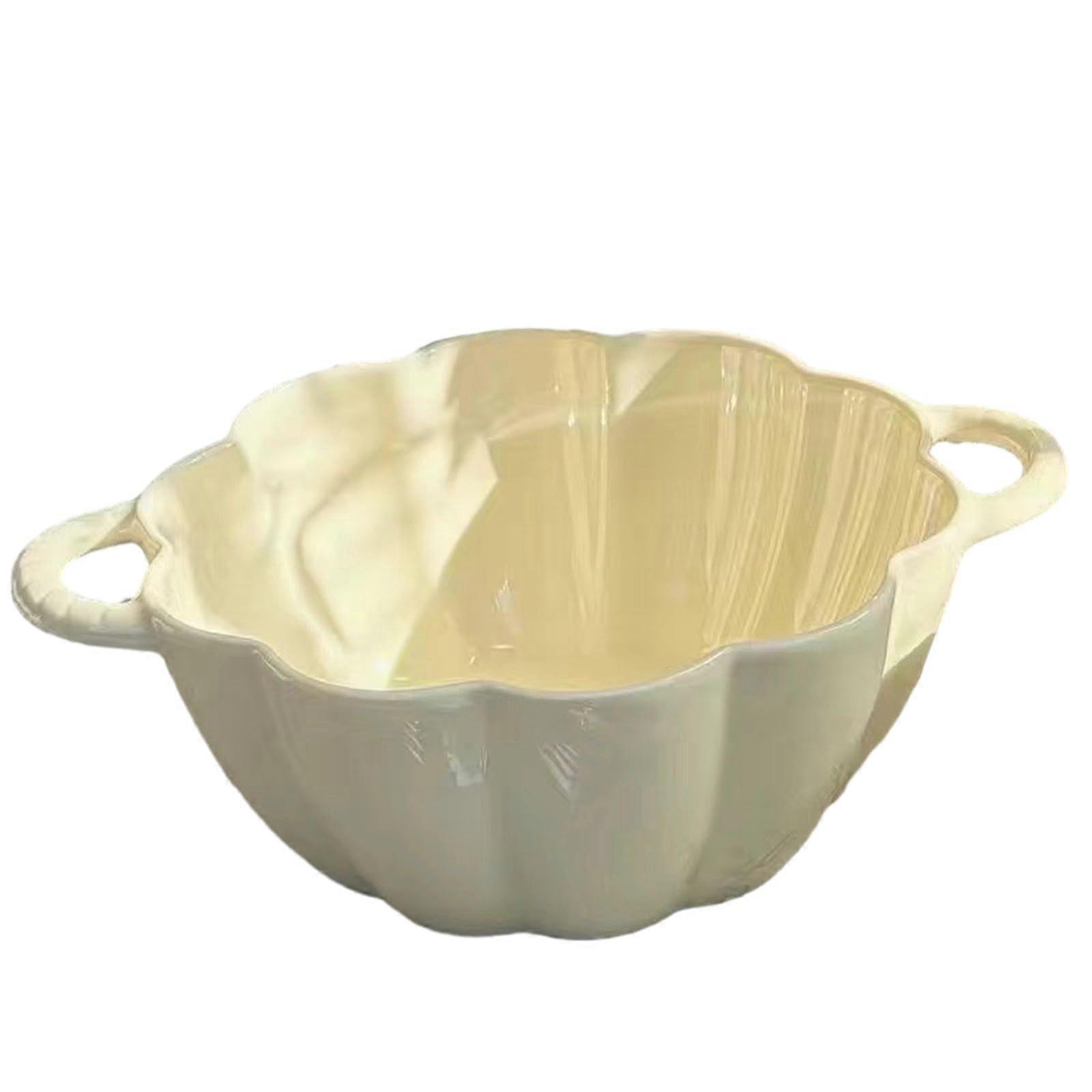 Ceramic Soup Bowl 9.5 Inch Large Pumpkin Design Microwave Dishwasher Safe Scratch Resistant