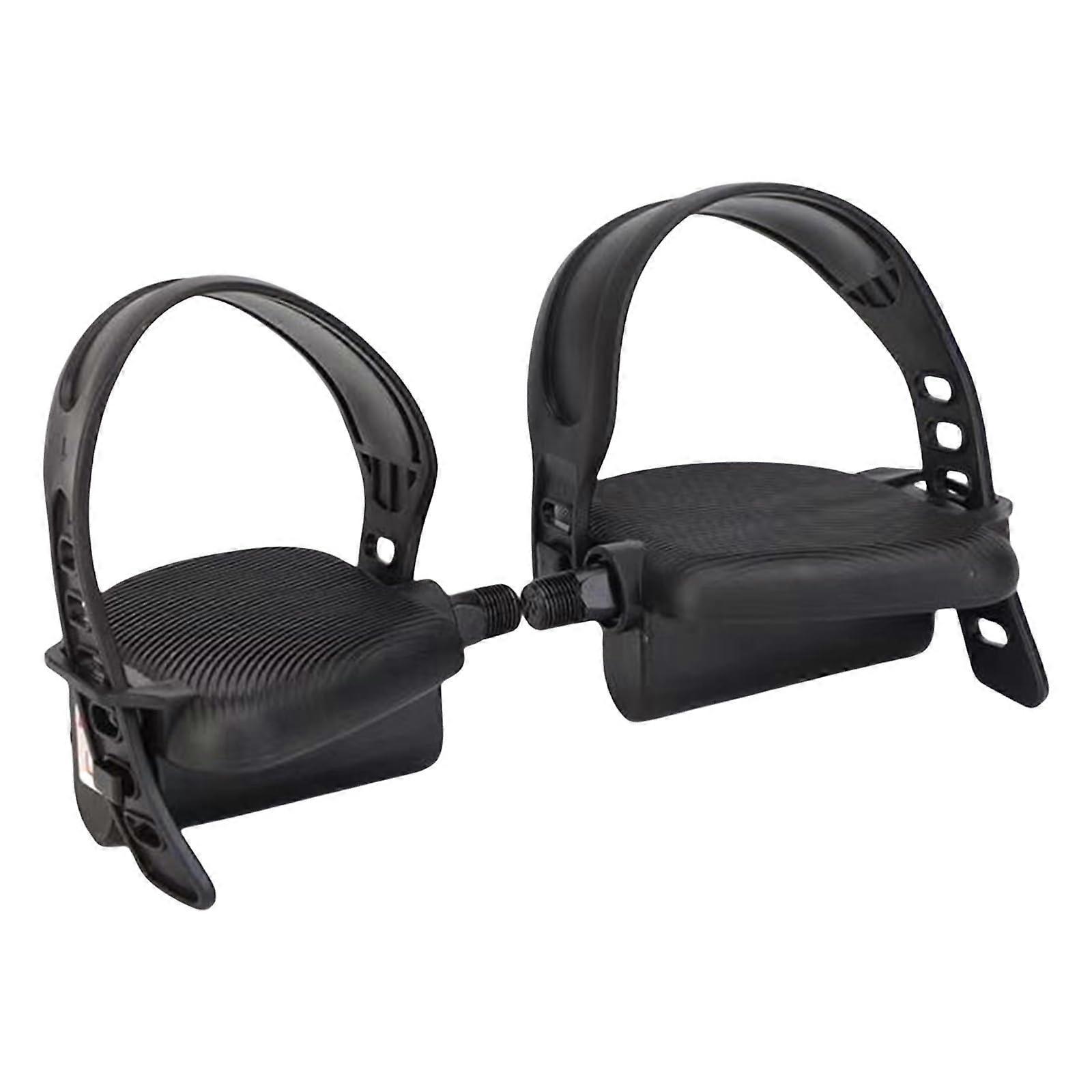 Exercise Bike Pedals Replacement Set with Adjustable Straps and AntiSlip Surface, 2 Pack