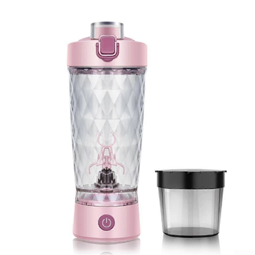 USB Rechargeable Electric Protein Shaker Bottle with Efficient Motor Blending, LeakProof Pink Cup
