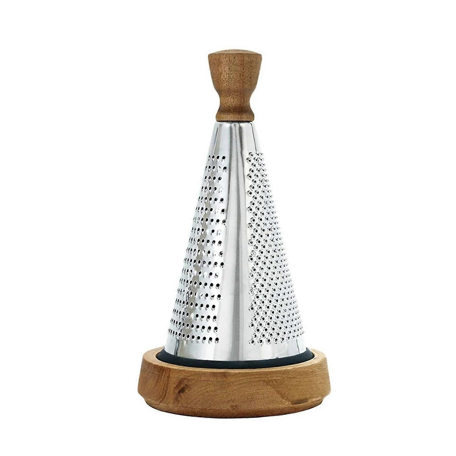 Stainless Steel Cone Cheese Grater with Base, Durable EasyClean Design for Kitchen Use