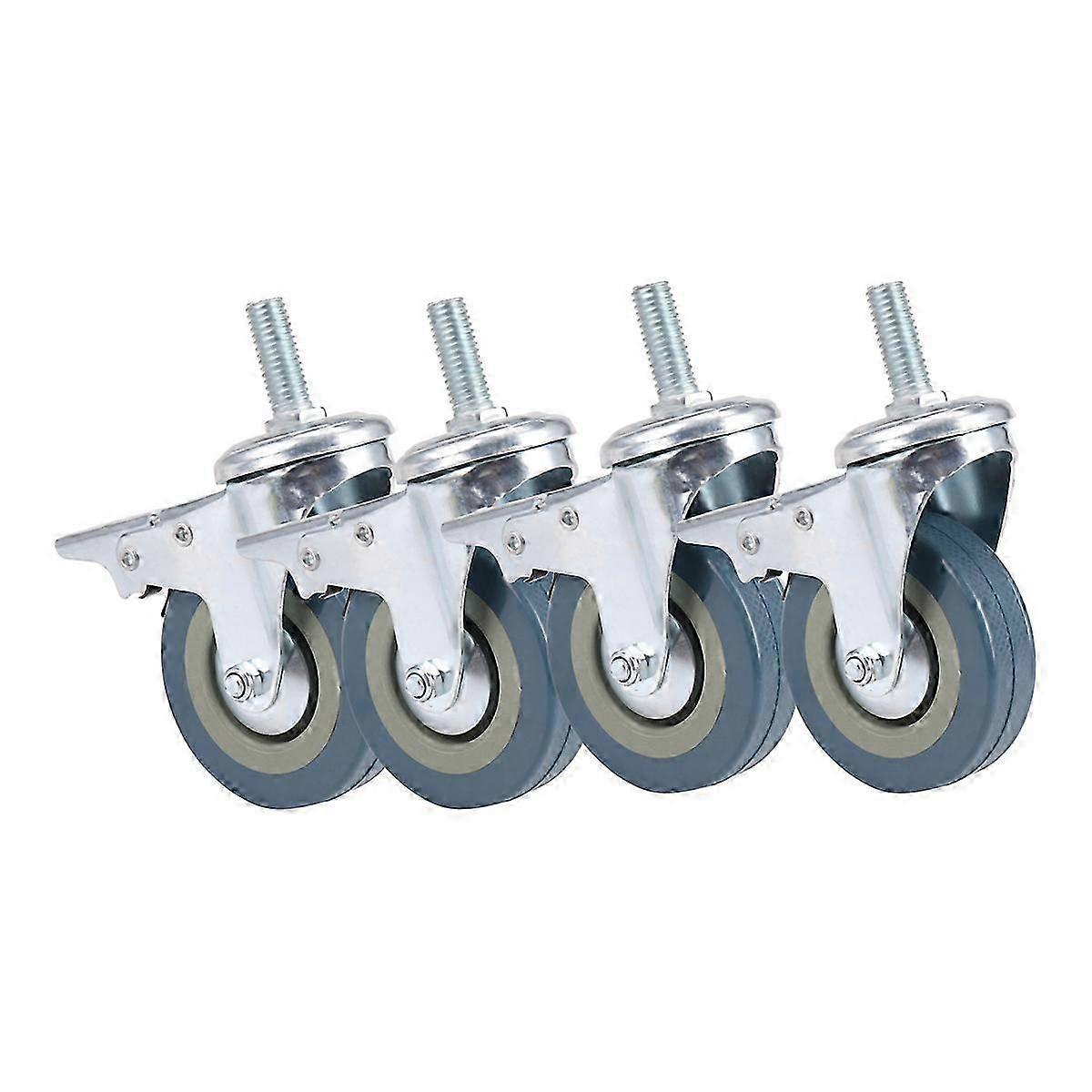 Robuste 75-mm-Lenkrollen mit Bremse, 4er-Set