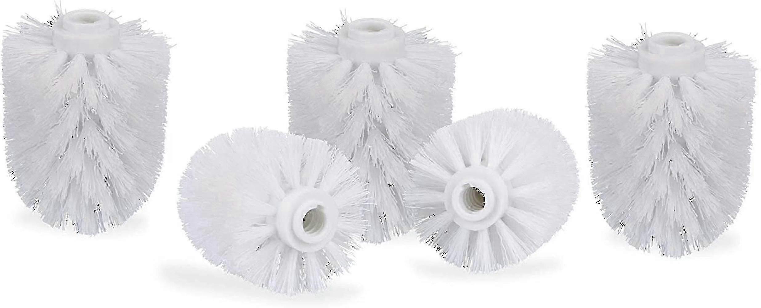6pcs White Toilet Brush Heads - 8cm Diameter Replacement Brushes