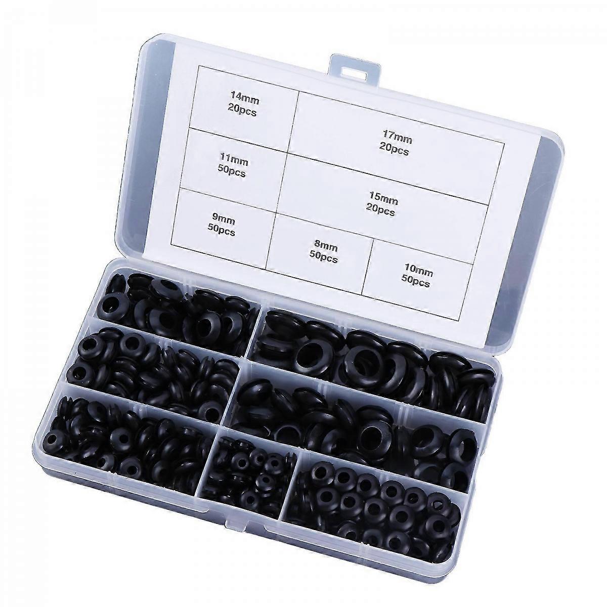 260pcs Rubber Wire Bushing Set for Cable Management