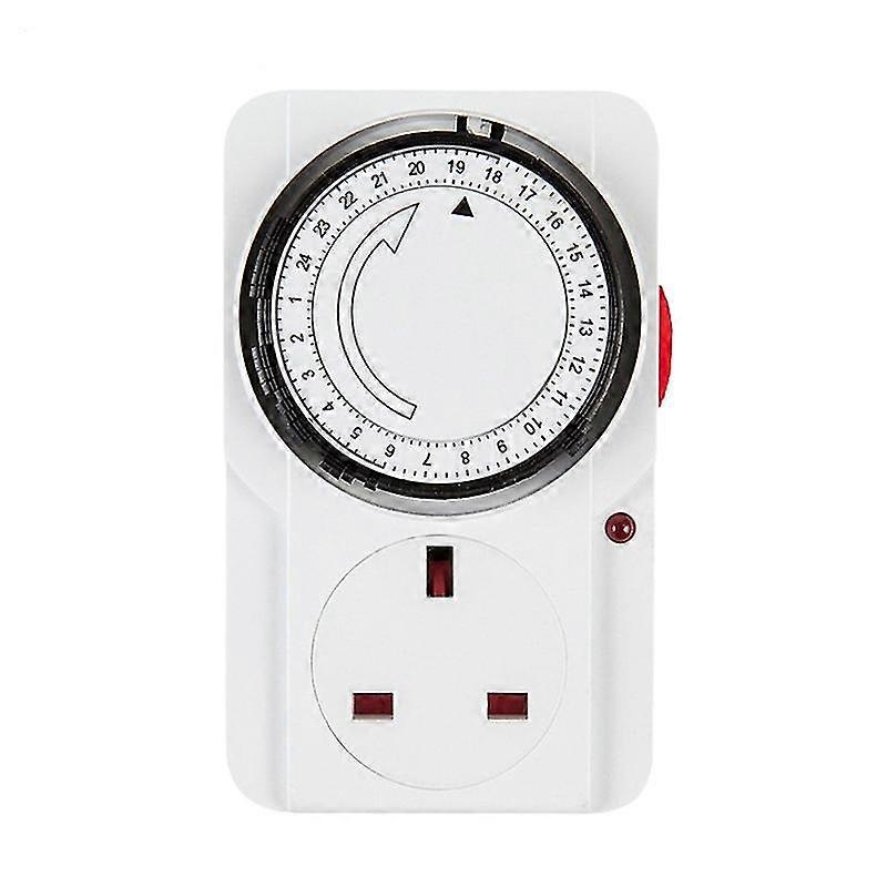 Energy-saving Timer Socket 24-hour Segment Control White Compact British Standard Plug