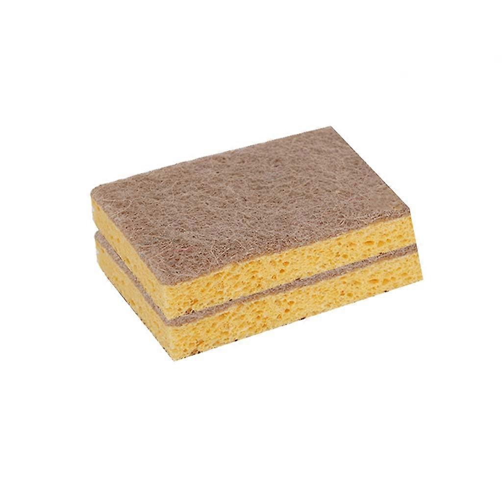 Kitchen Sponge with Scouring Pad Dual Function Ergonomic Grip Reusable Block for Dishes, 2pcs