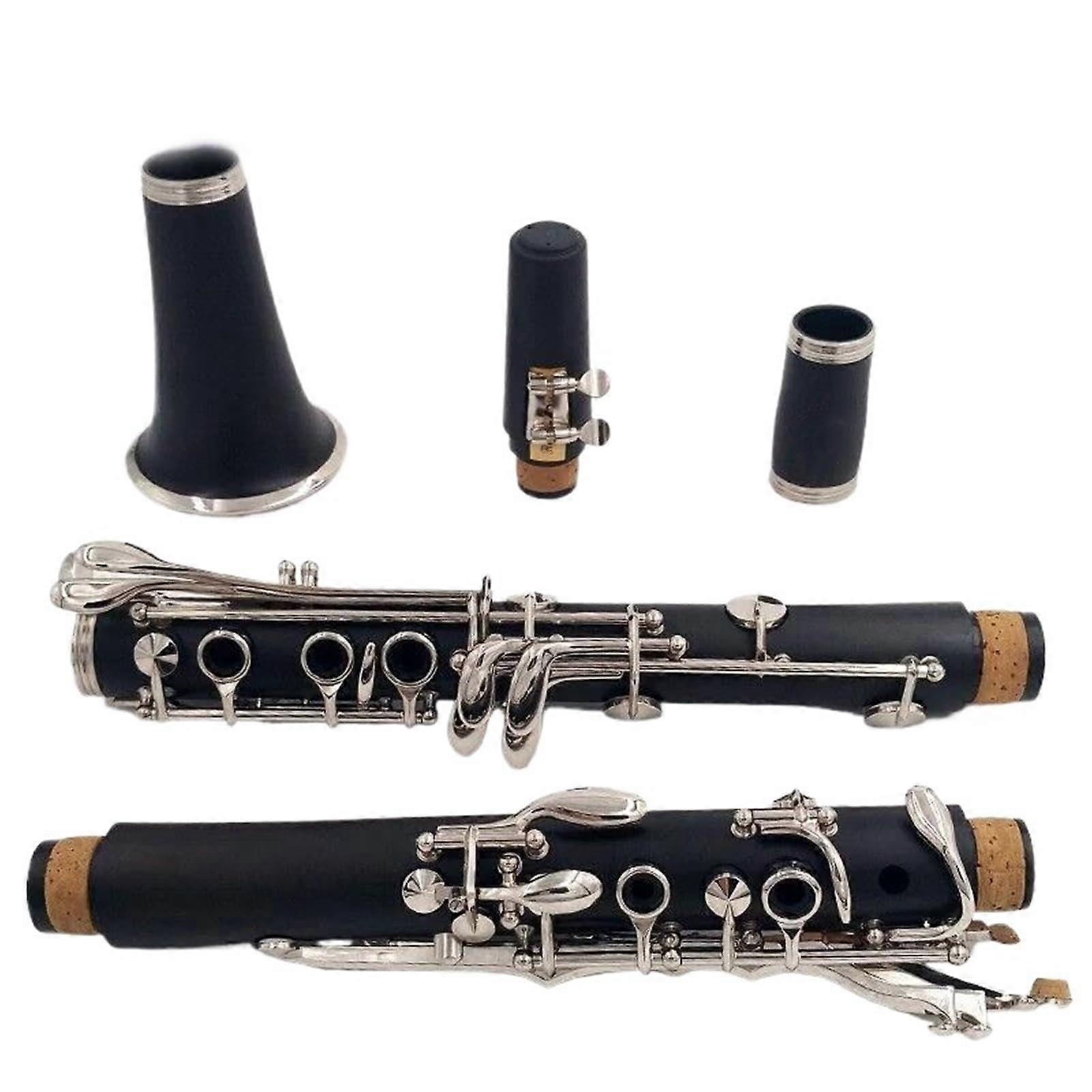 B Flat Clarinet for Beginners and Students, ABS Body, Responsive Keys, Black Clarinet Instrument