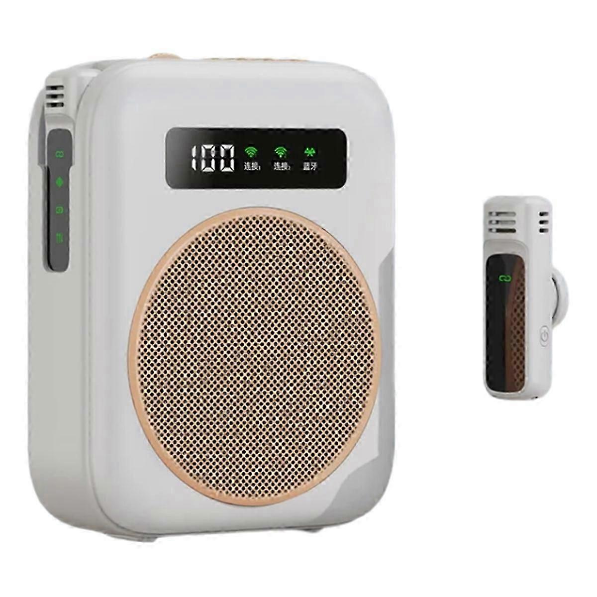 Bluetooth Voice Amplifier with Magnetic Wireless Lavalier Lapel Microphone compatible Classroom/Yoga/Confer