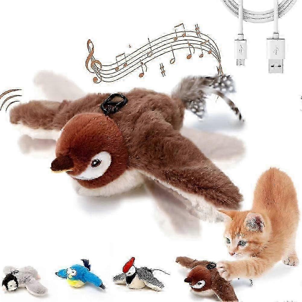 cat interactive toy electronic flying bird