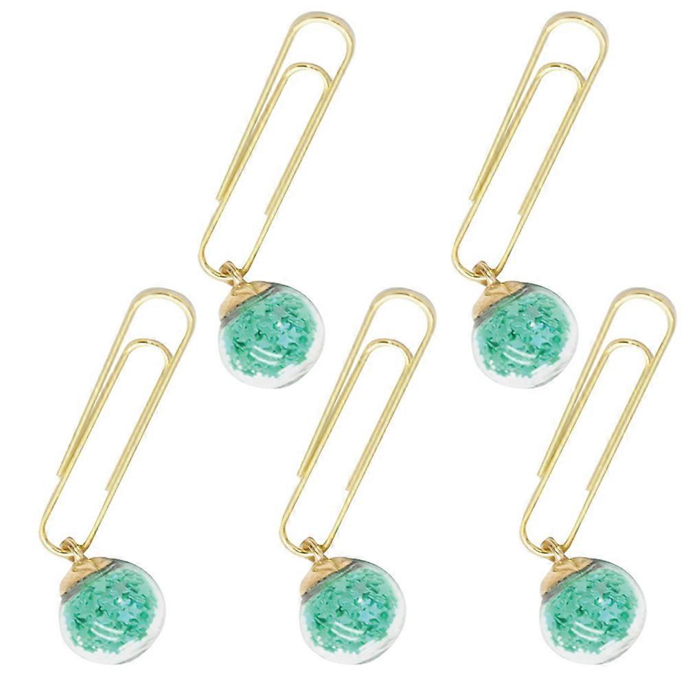 Assorted Color Paper Clips Crystal Bookmarks for Books with 5Pcs Pack