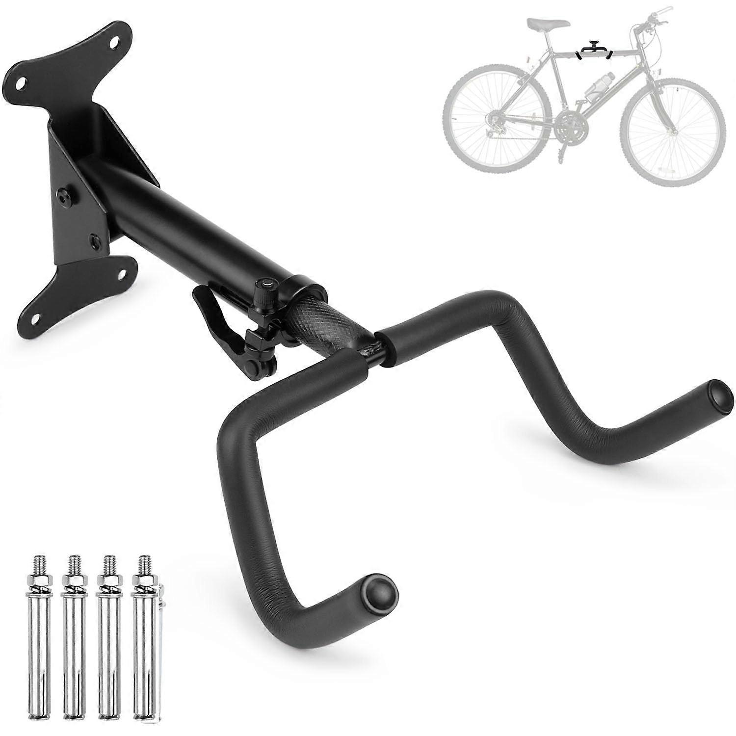 Bike Wall Mount Foldable Rotating Bicycle Storage Rack with Soft Padding Adjustable 30kg Capacity