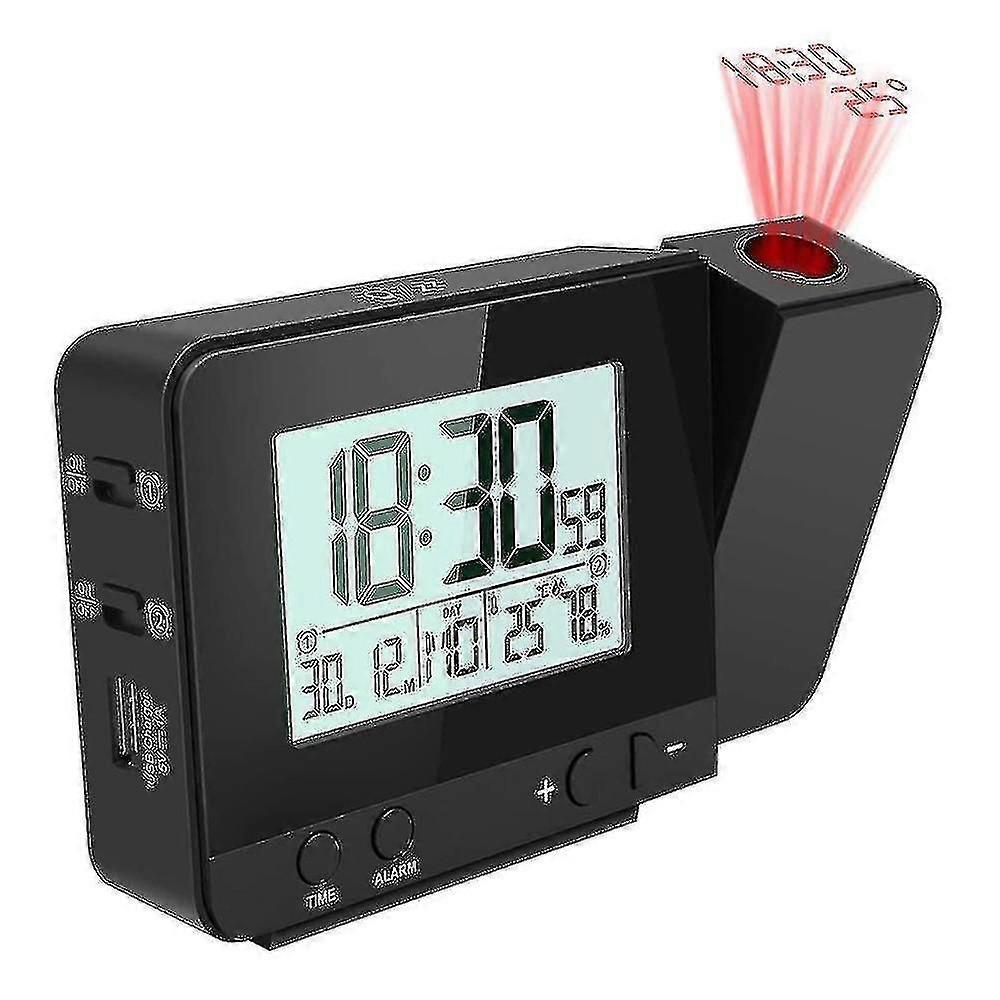 Projection Alarm Clock,large Font 180 Rotatable Projection Clock