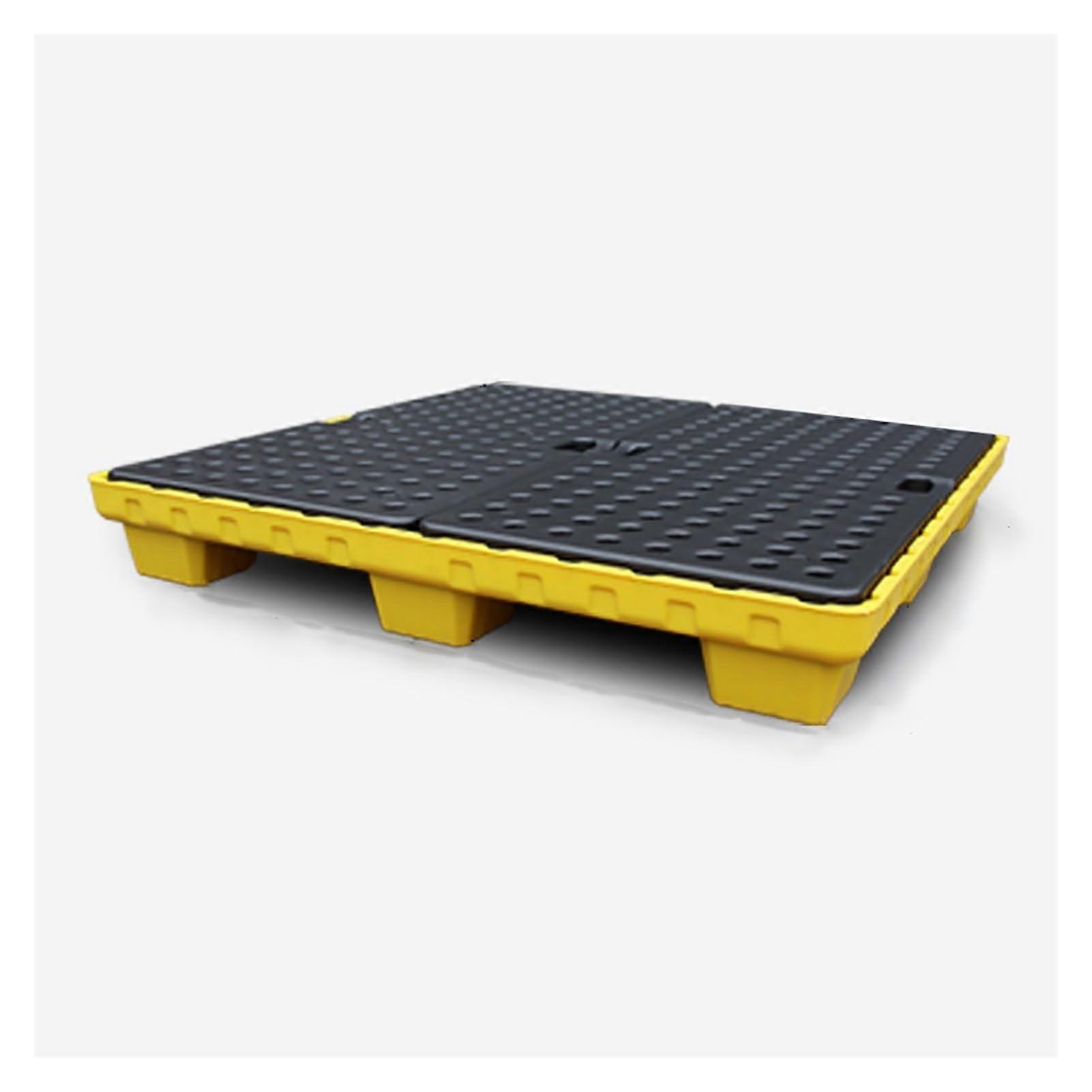 Stackable Spill Containment Pallet for Oil Drums, Polyethylene Platform with AntiSlip Grating 49.21in