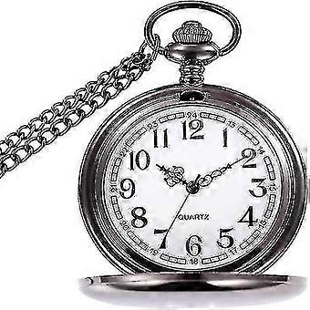 Orologio da tasca vintage da uomo al quarzo con catena