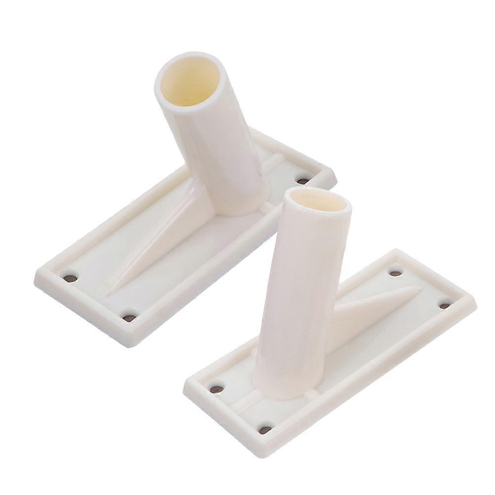 Heavy Duty Flag Pole Mount Bracket for Flag 4Pcs White Plastic Holder