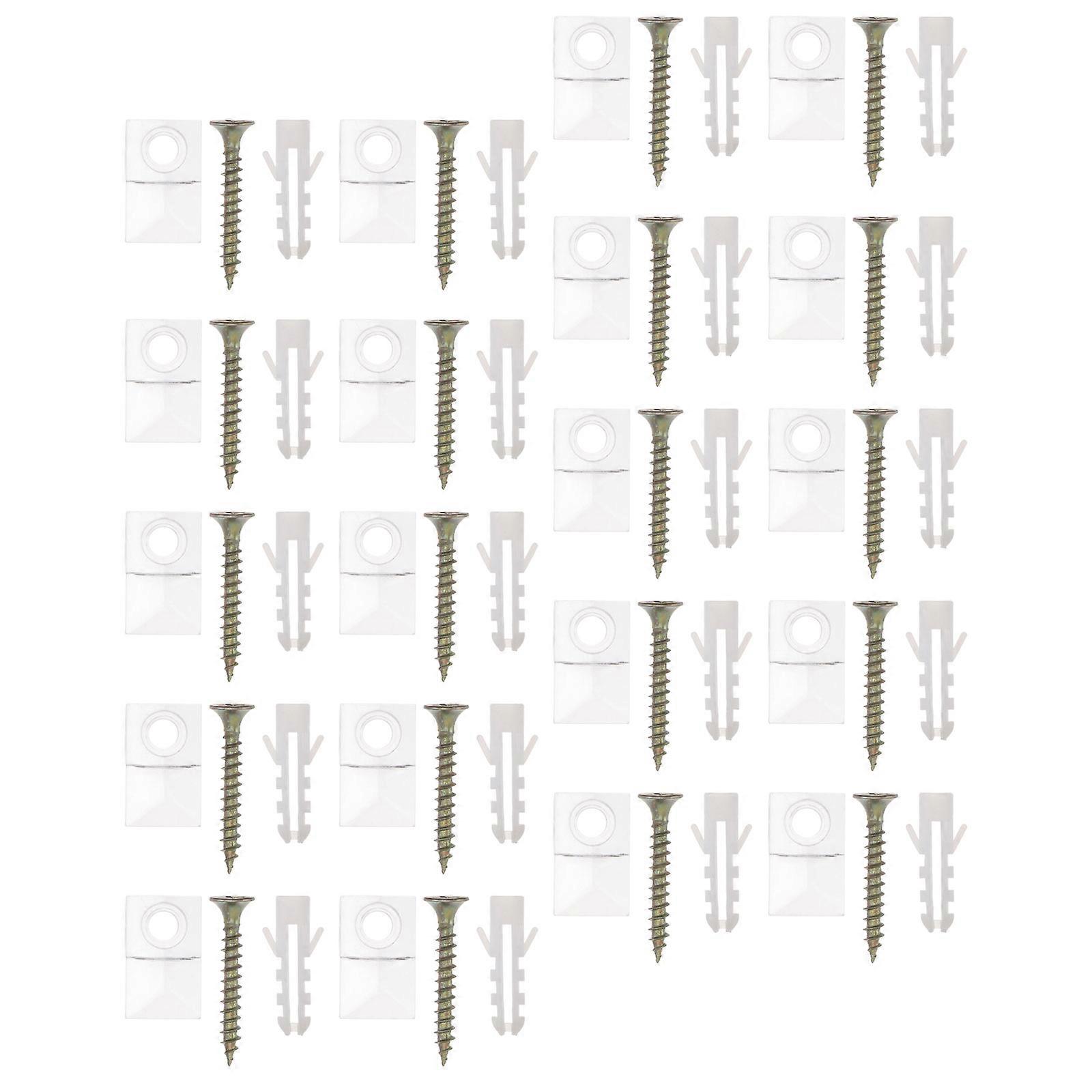 Mirror Holder Plastic Mounting Kit for Wall Installation 100Sets