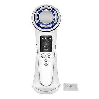 Microcurrent Skin Beauty Machine Colorful Lighting Temperature Control Face Tightening Lifting Device White