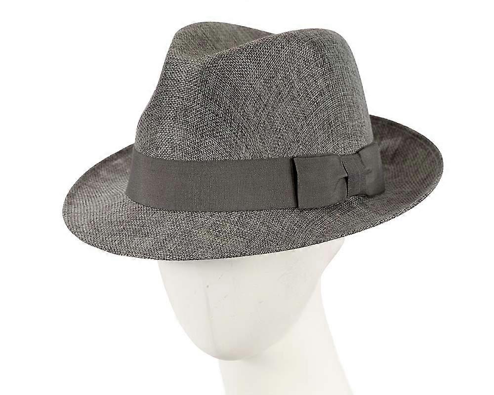 Grey mens summer fedora hat M160S