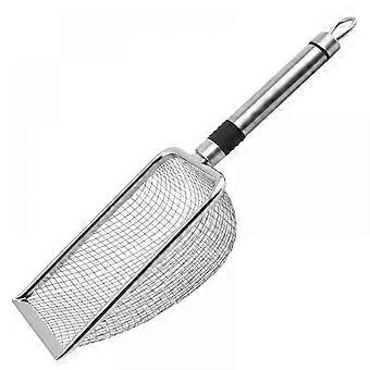 Cat Litter Scoop Stainless Steel Construction Heavy Duty Metal Construction with Long Handle Deep Shovel Design for Efficient Waste Removal Suitable