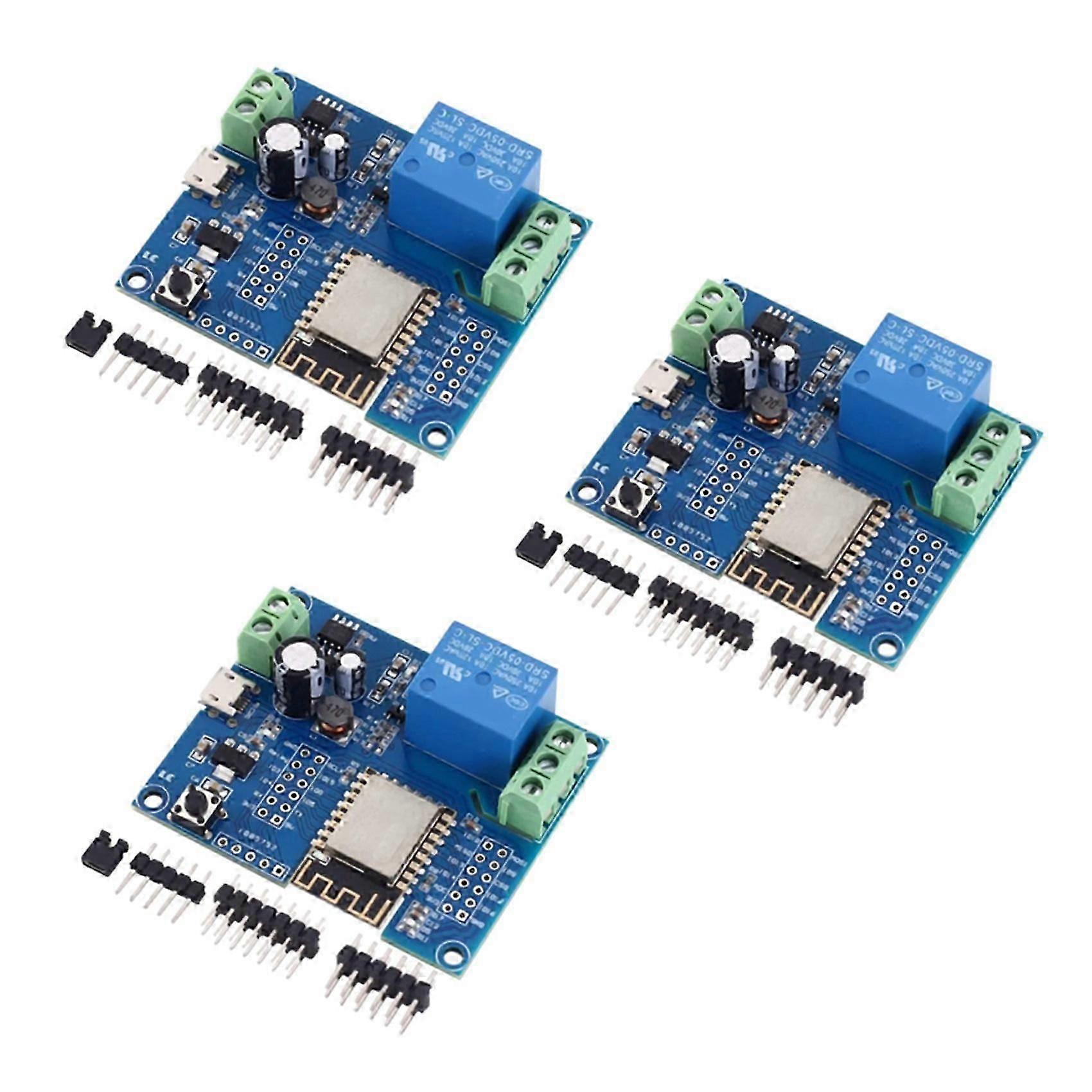 3X WIFI Relay Controller Module, DC 5V 8V-80V ESP8266 Wireless Controller Module ESP-12F for IOT Smart Home APP