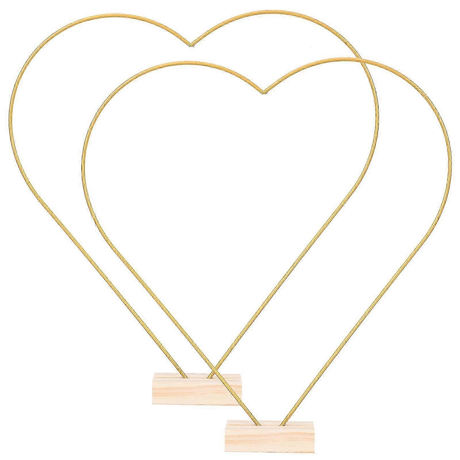 Heart Wire Wreath Frame Multi-Function Metal Hoops for Party 4Sets