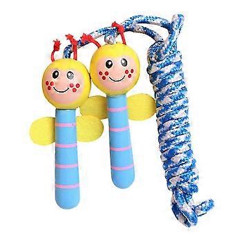 Springseil-Spiel, 2-teiliges Cartoon-Springseil für Kinder, geeignet für drinnen und draußen, zufällige Farbe, Holzmaterial
