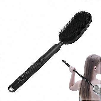 Back Scrubber with Retractable Long Handle, DoubleSided Silicone Body Brush for Shower Cleaning