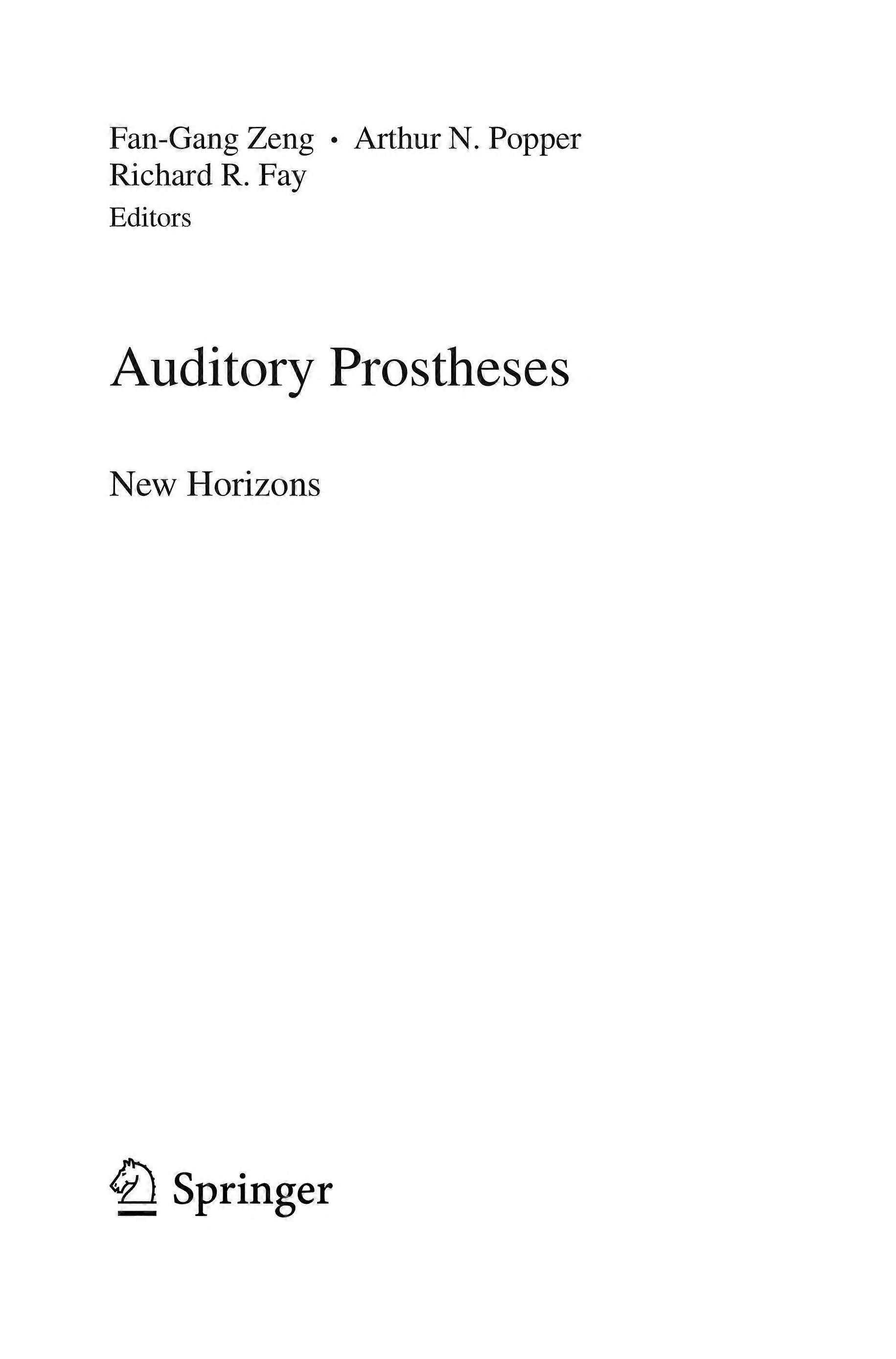 Auditory prostheses new horizons