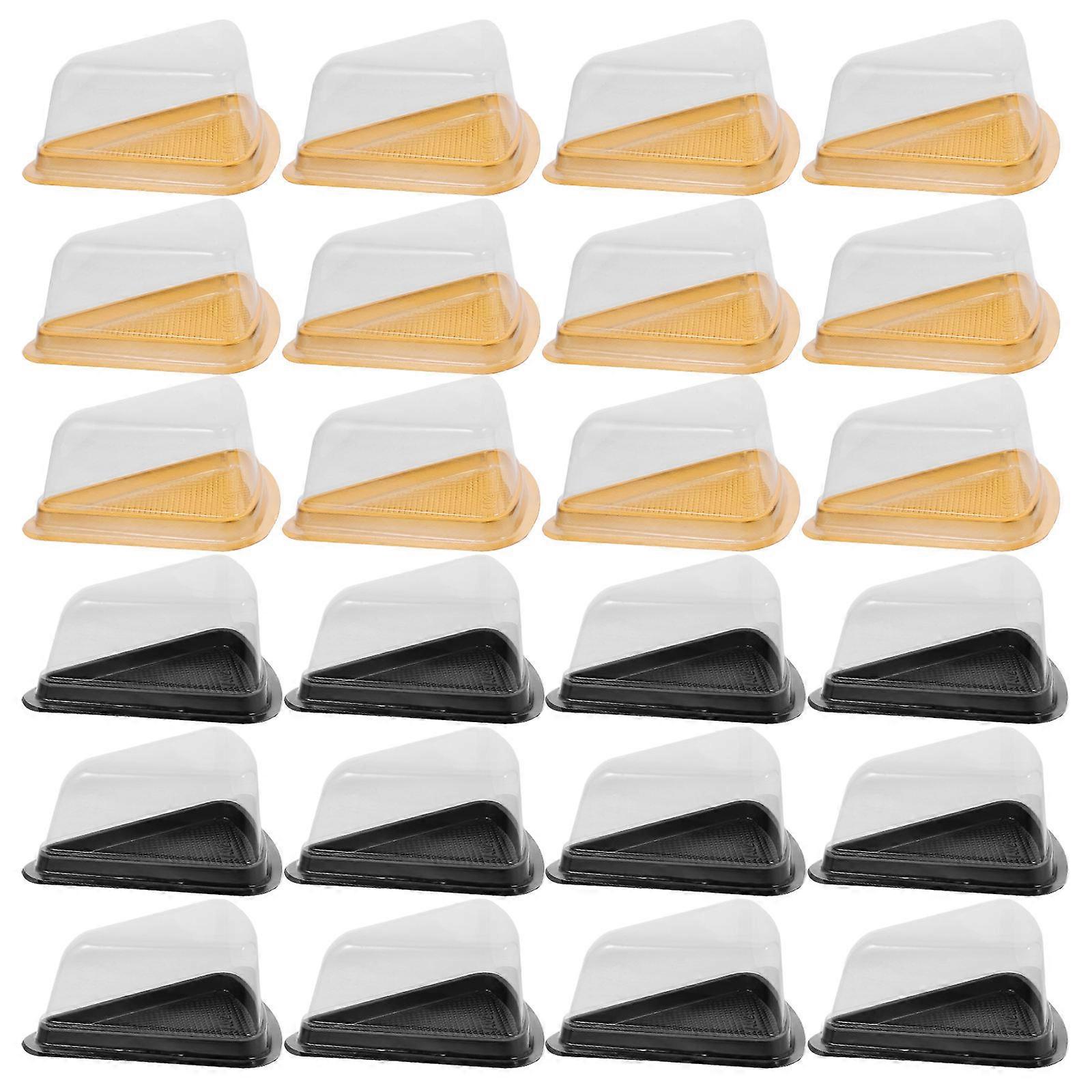 200 Pcs  Cake Slice Boxes Useful Cake Slice Containers Plastic Triangular Packaging Boxes