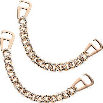 Shoe Accessories Shoe Chain Diy Aluminum Alloy Women Adults 8.7×0.8×0.2in 1 Pair