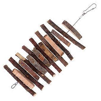 Rabbit Chew Toy Hanging for Small Pets 2Pcs Wooden Chewing Treats
