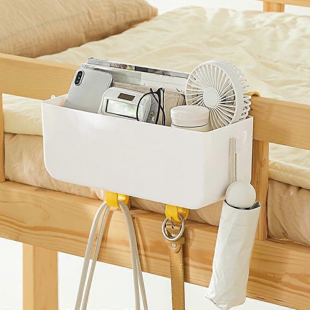 Bedside Hanging Storage Basket with Hooks Multi-function Organizer Caddy Remote Holder